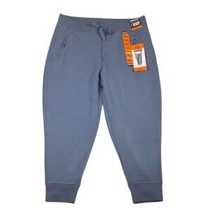 Kirkland Signature Womens XXL Blue Gray Active Jogger Zip Pocket Sweatpants NEW